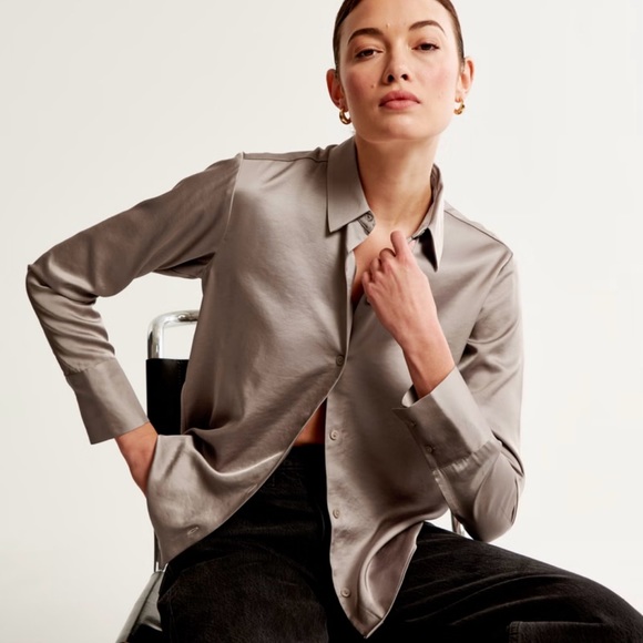 Abercrombie satin button up - Picture 5 of 5
